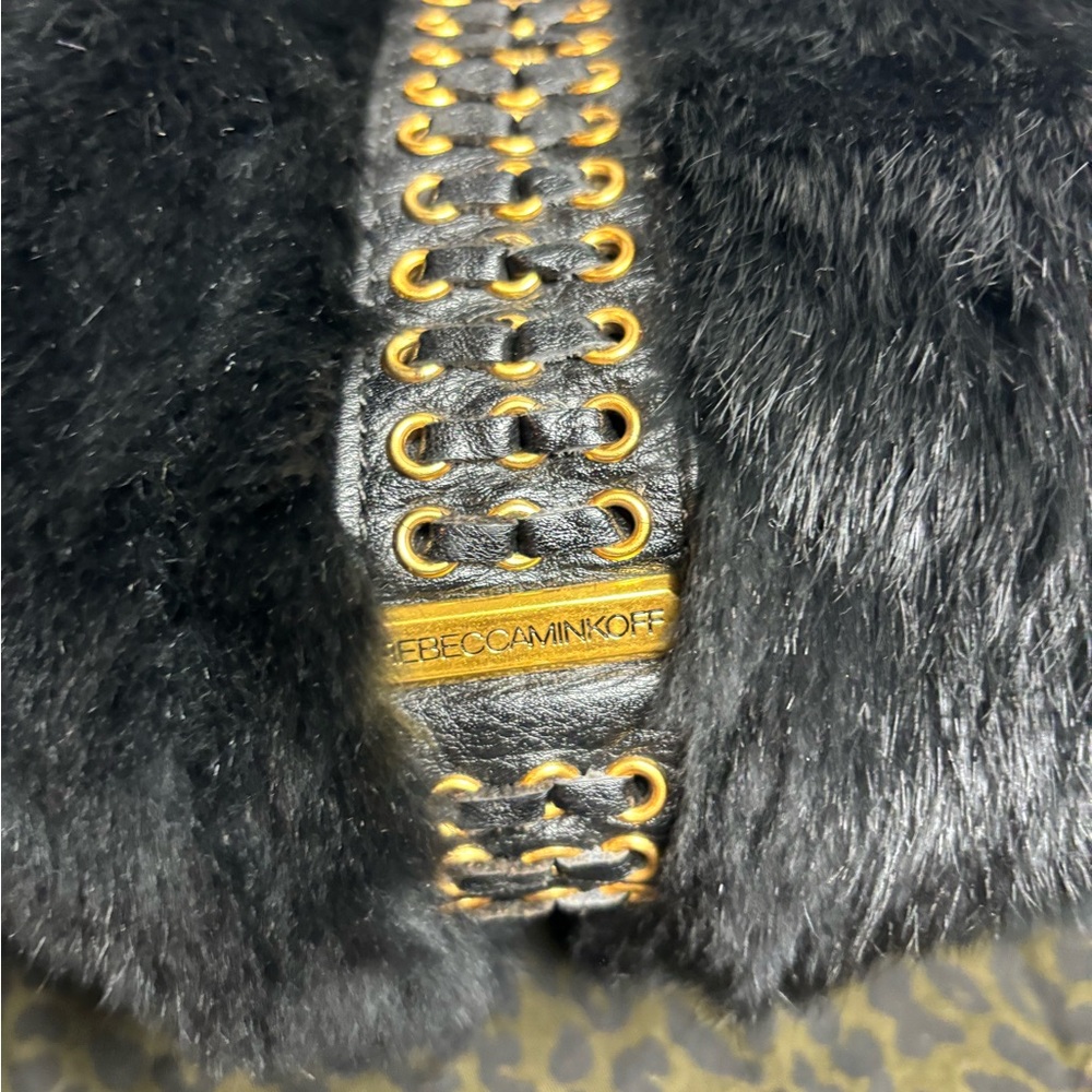 Rebecca Minkoff Utility Convertible Bucket Shoulder Crossbody Bag Braided Fur - Picture 7 of 10